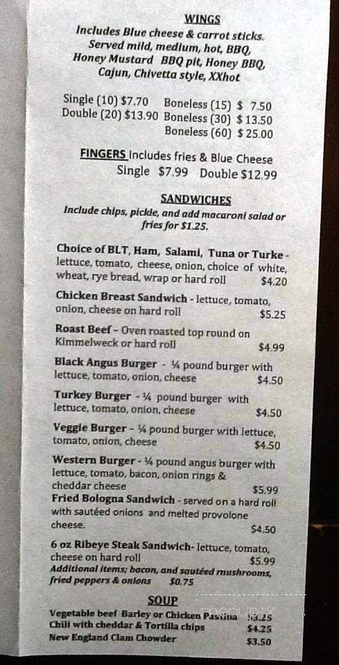 Wally's Cafe and Pizzeria - Buffalo, NY menu_pic