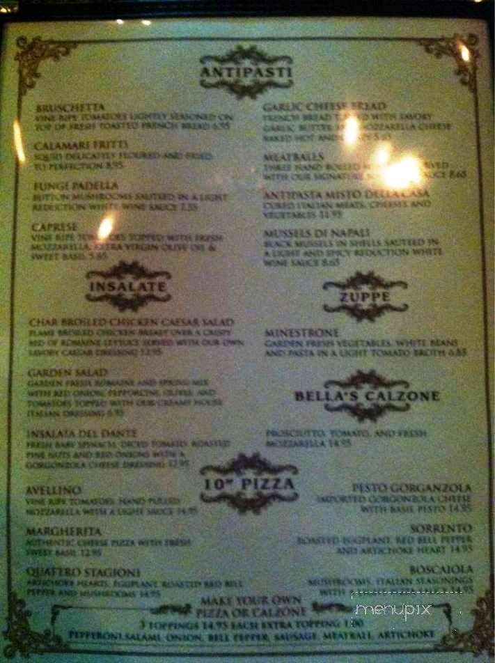 Bella Notte - Tulare, CA menu_pic
