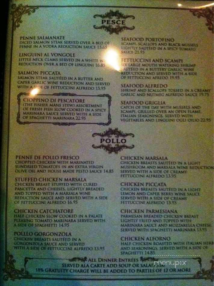 Bella Notte - Tulare, CA menu_pic