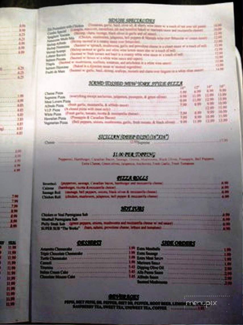 Sal's Pizza Cafe Italian Restaurant - Henderson, TX menu_pic