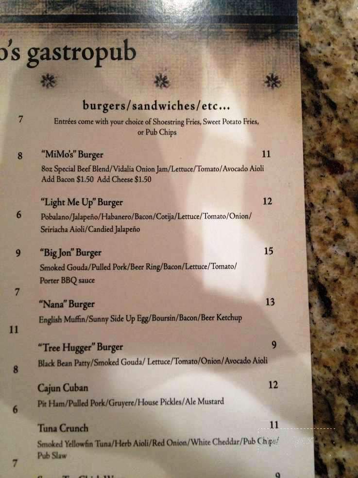 MiMo's Neighborhood Eats Drinks - Mobile, AL menu_pic