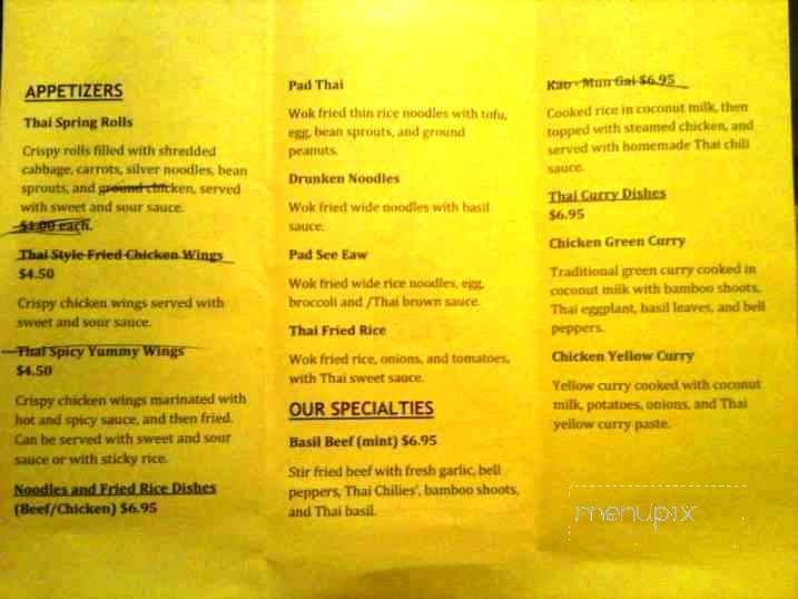 Thai Thani - Austin, TX menu_pic