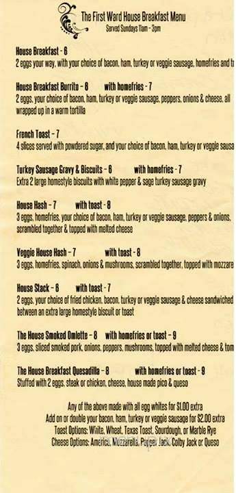 First Ward House - Saint Joseph, MO menu_pic