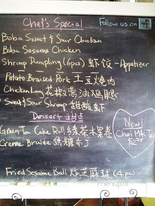 Boba Fusion Cafe - Stillwater, OK menu_pic