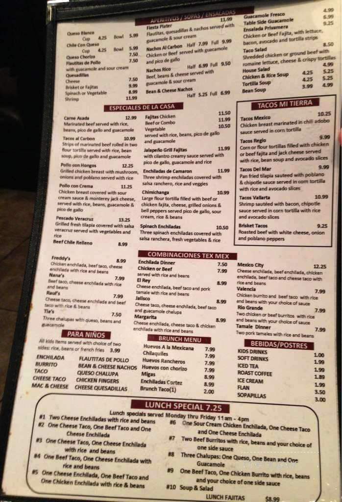 Mesa's Mexican Grill - Prosper, TX menu_pic