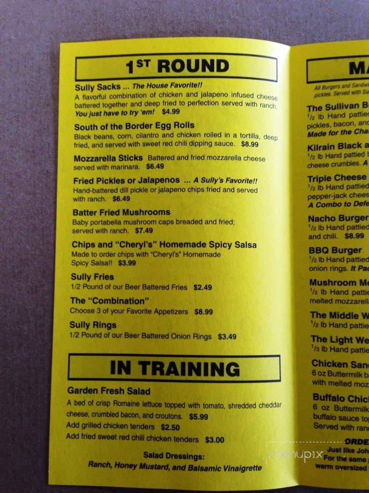 Sully's Tavern - Hattiesburg, MS menu_pic