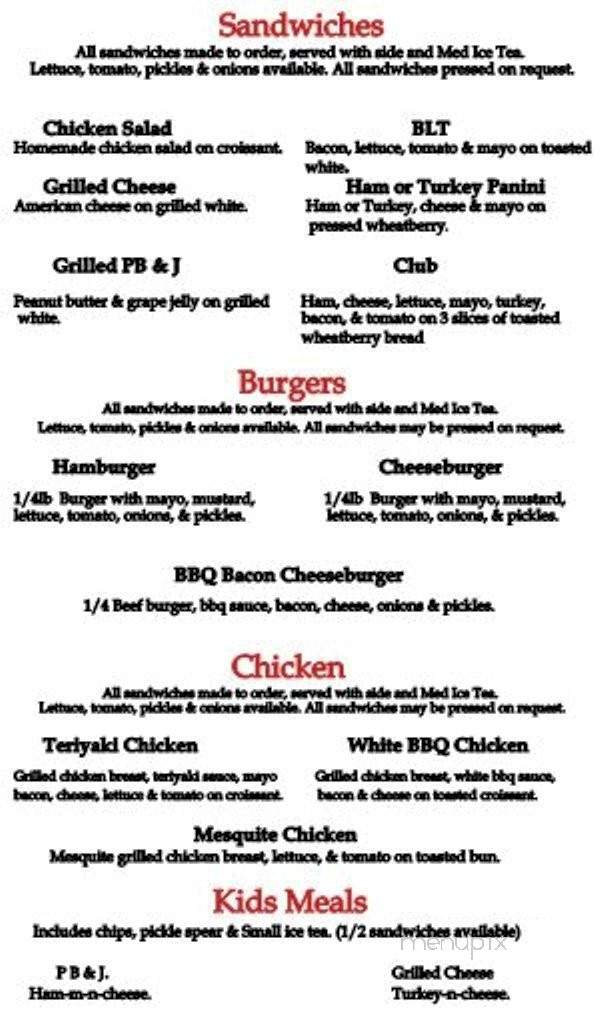 Creations & More Coffee Shop & Cafe - Hurley, MS menu_pic