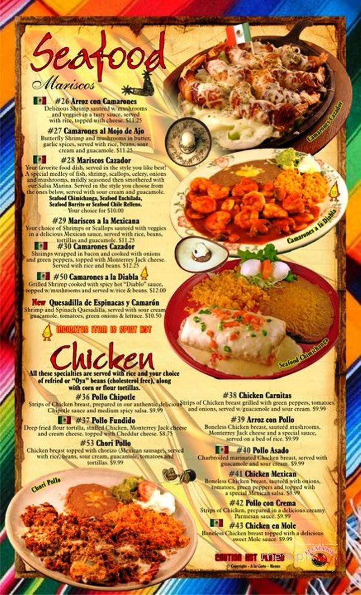 El Cazador - Clarinda, IA menu_pic