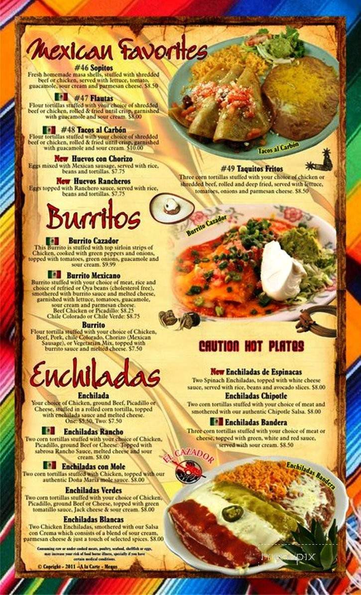 El Cazador - Clarinda, IA menu_pic