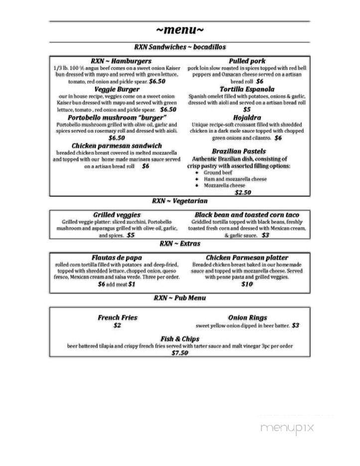 Reaction Restaurant - San Francisco, CA menu_pic