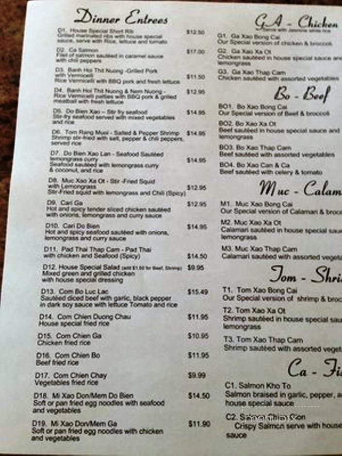 Vietnam Bistro - Howell, NJ menu_pic