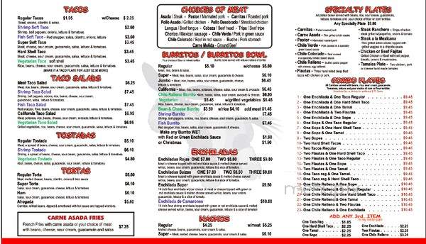 Taqueria El Burrito - Davis, CA menu_pic