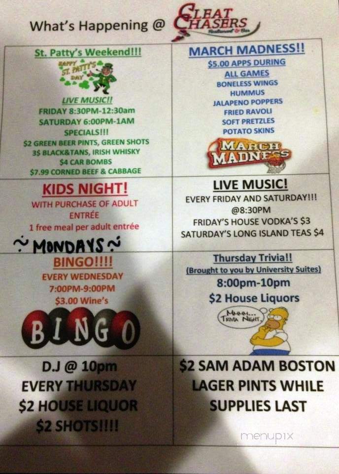 Cleat Chasers Restaurant & Bar - Myrtle Beach, SC menu_pic