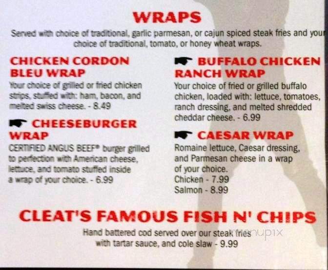 Cleat Chasers Restaurant & Bar - Myrtle Beach, SC menu_pic