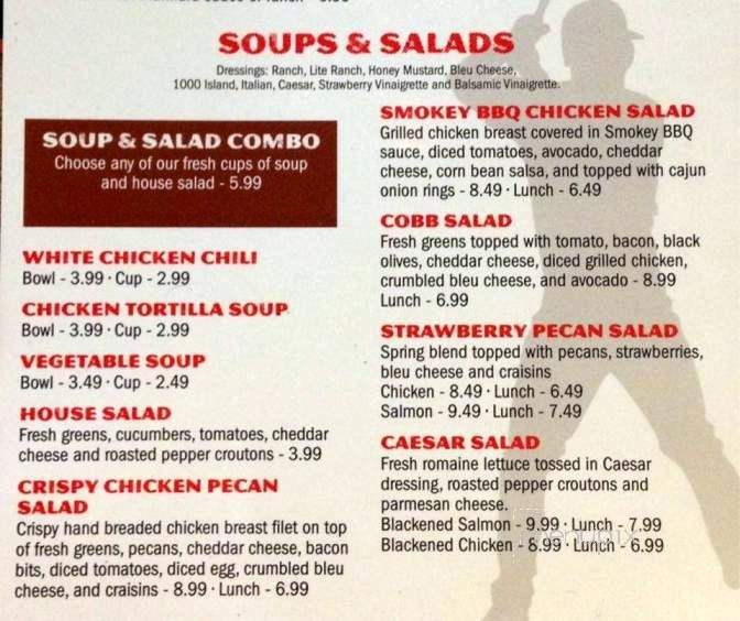 Cleat Chasers Restaurant & Bar - Myrtle Beach, SC menu_pic