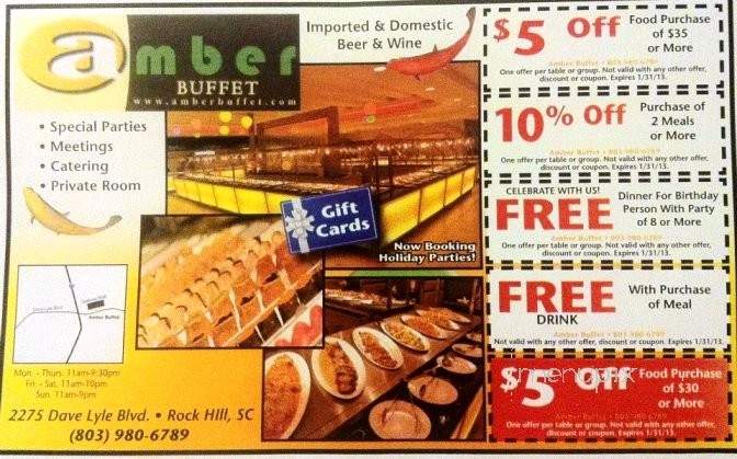 Amber Chinese Buffet - Rock Hill, SC menu_pic
