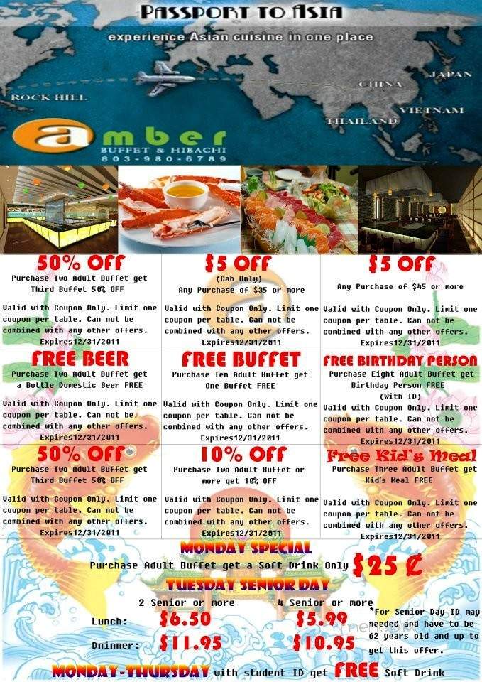 Amber Chinese Buffet - Rock Hill, SC menu_pic