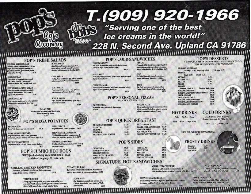 Pop's Cafe and Creamery - Upland, CA menu_pic