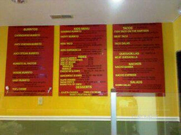 La Bamba Burrito Express - Swannanoa, NC menu_pic