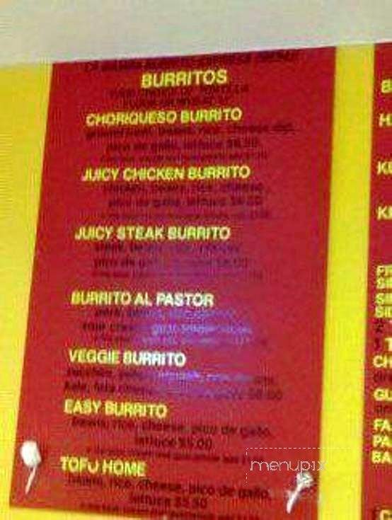 La Bamba Burrito Express - Swannanoa, NC menu_pic