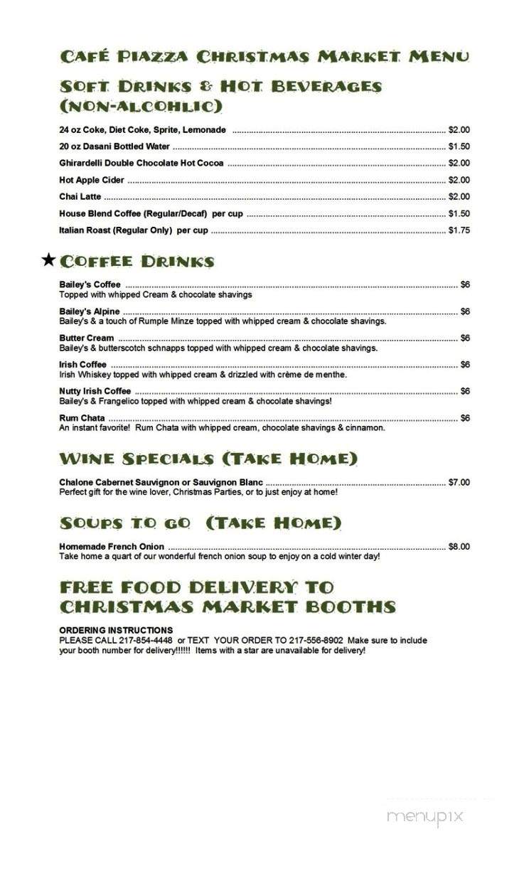 Cafe Piazza - Carlinville, IL menu_pic