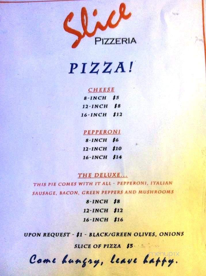 Slice Pizzeria - Colorado Springs, CO menu_pic