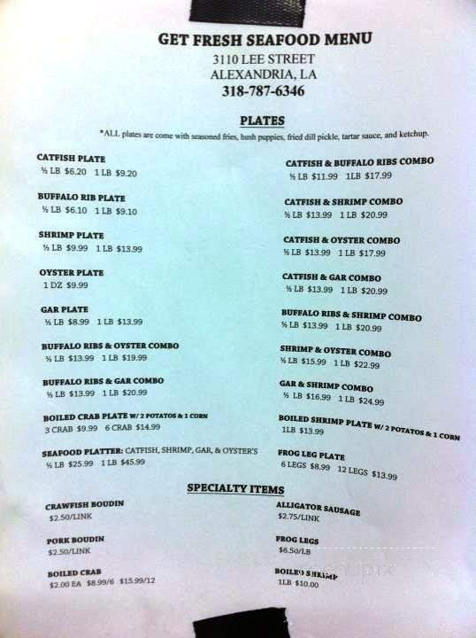 Get Fresh Seafood Restaurant - Alexandria, LA menu_pic