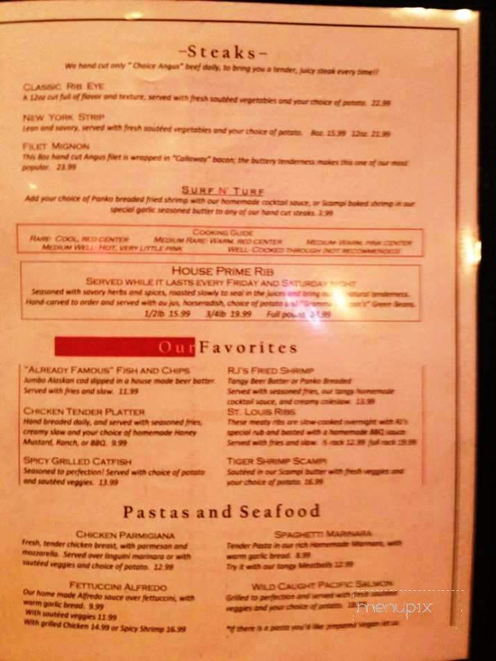 RJ 's Steak House - Cedaredge, CO menu_pic