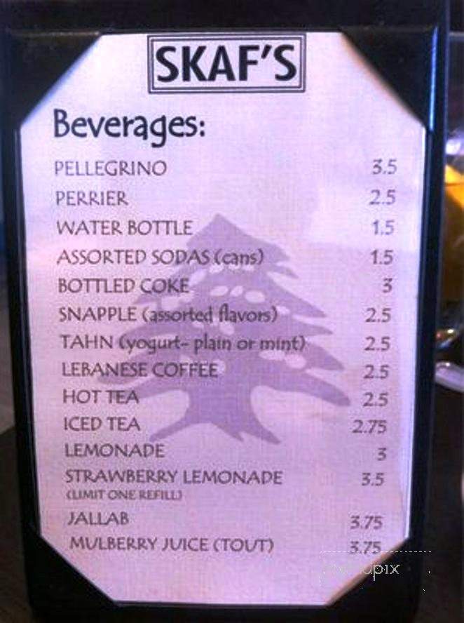 Skaf's Lebanese Cuisine on Brand - Glendale, CA menu_pic