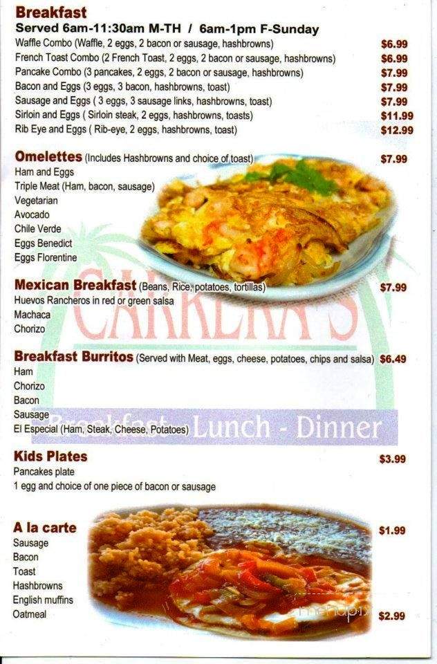 Carreras Seafood Restaurant and Sports Bar - Ventura, CA menu_pic