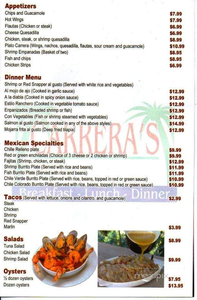 Carreras Seafood Restaurant and Sports Bar - Ventura, CA menu_pic