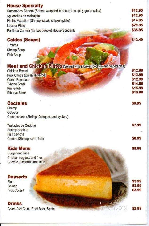 Carreras Seafood Restaurant and Sports Bar - Ventura, CA menu_pic