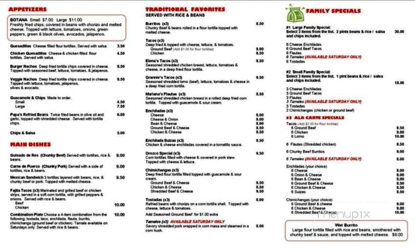 Elena's Mexican - Dearborn, MI menu_pic