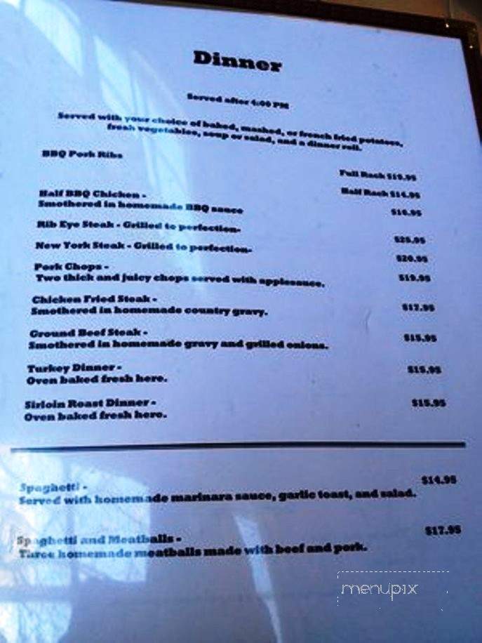 Jenny's Cafe - Independence, CA menu_pic