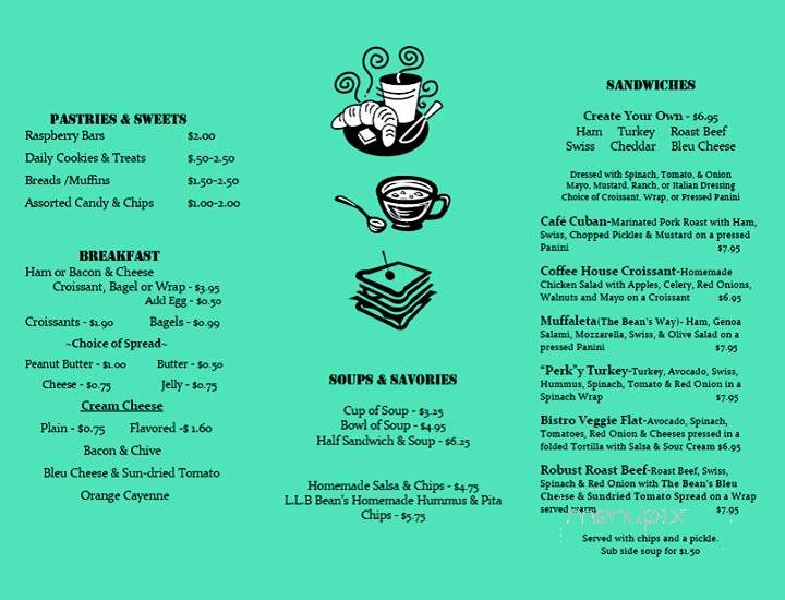 The Bean & Bistro - Fairhope, AL menu_pic