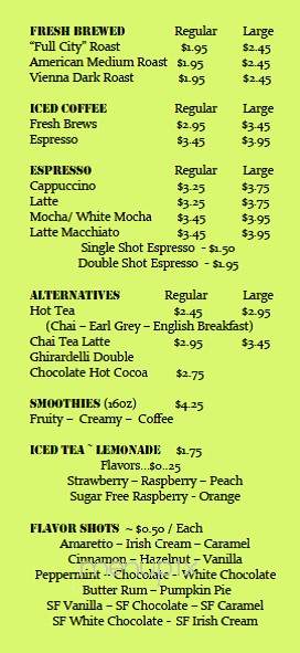 The Bean & Bistro - Fairhope, AL menu_pic