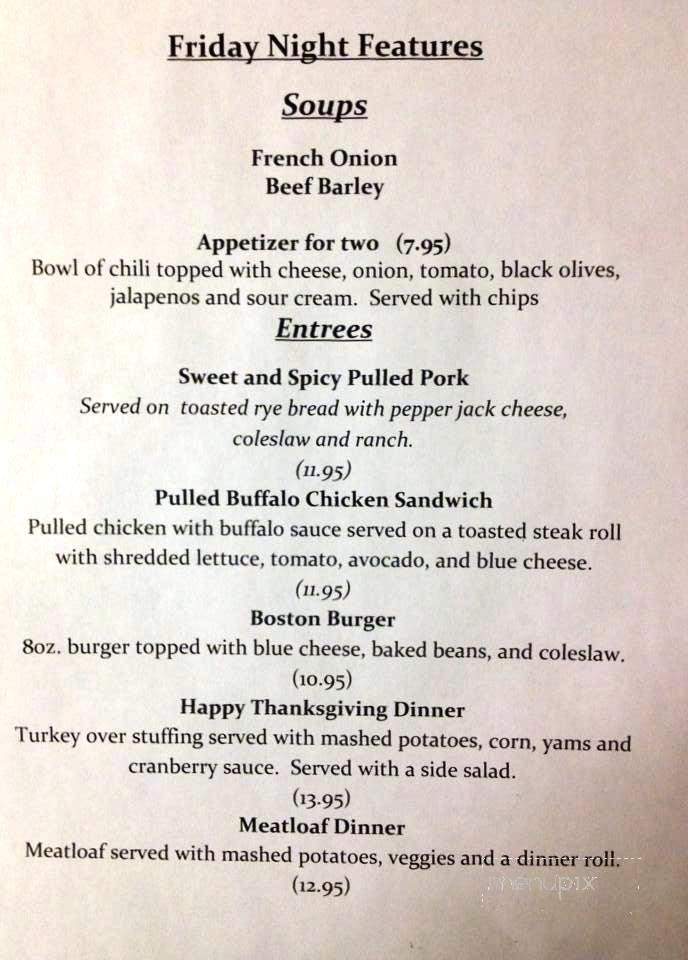 Kennedy's - Belvidere, NJ menu_pic