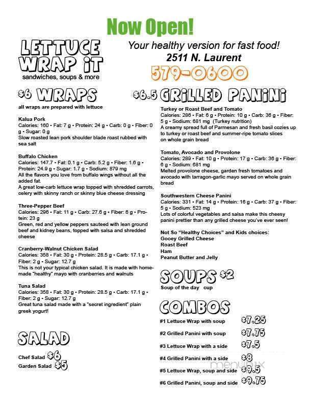 Lettuce Wrap It - Victoria, TX menu_pic