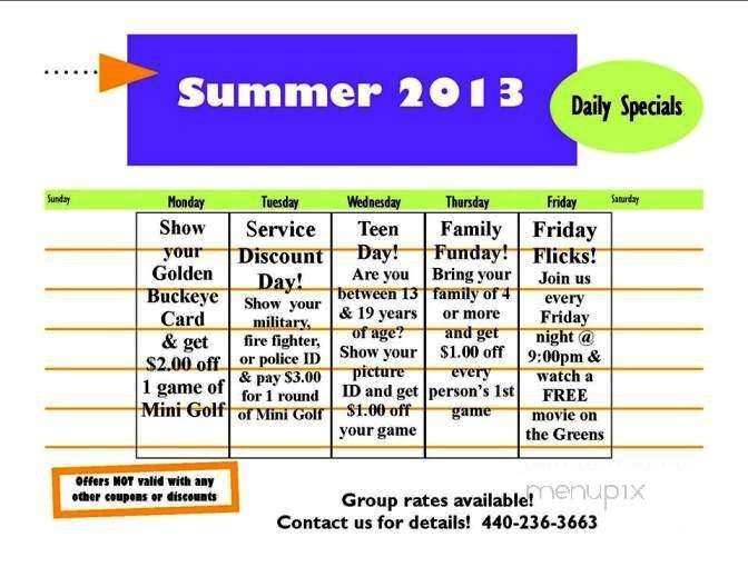 Sundae Funday's - Columbia Station, OH menu_pic