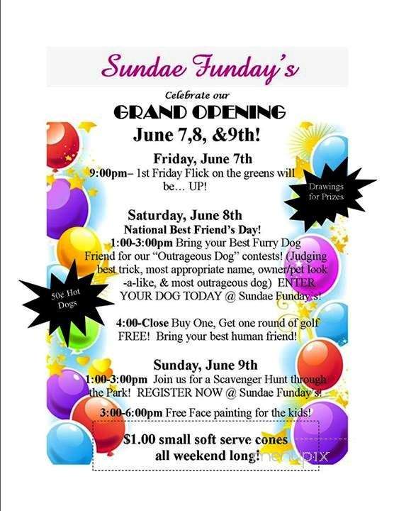 Sundae Funday's - Columbia Station, OH menu_pic