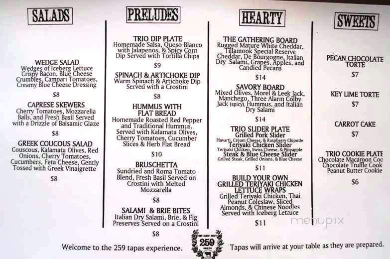 Two Five Nine - Boerne, TX menu_pic