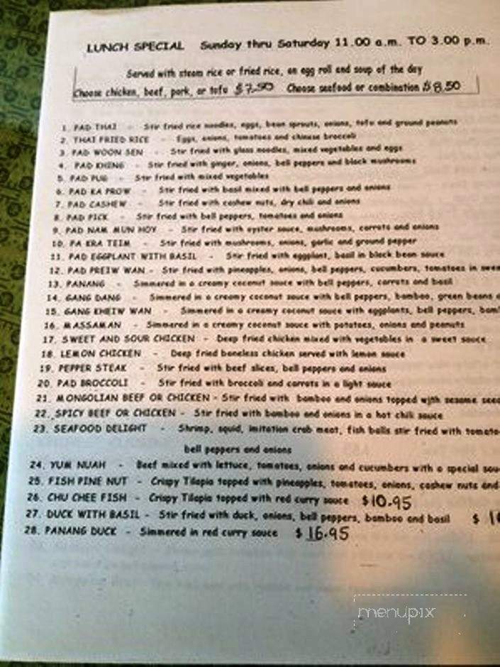 Thai Racha Restaurant - New Braunfels, TX menu_pic