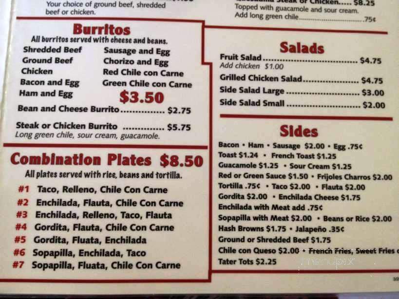 La Esquina de Mesilla - Mesilla, NM menu_pic