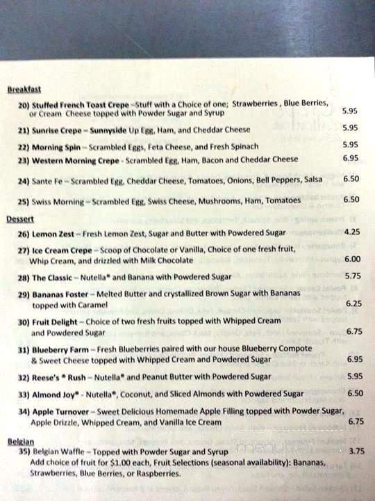 Crepe Creation Cafe - Myrtle Beach, SC menu_pic