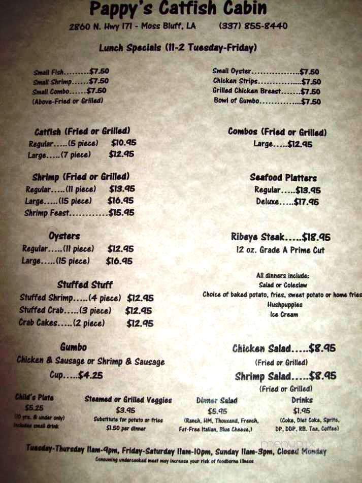 Blue Cats Seafood - Lake Charles, LA menu_pic