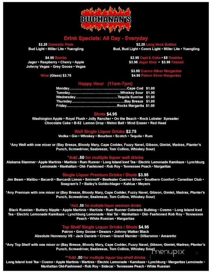 Buchanan's - Winter Haven, FL menu_pic