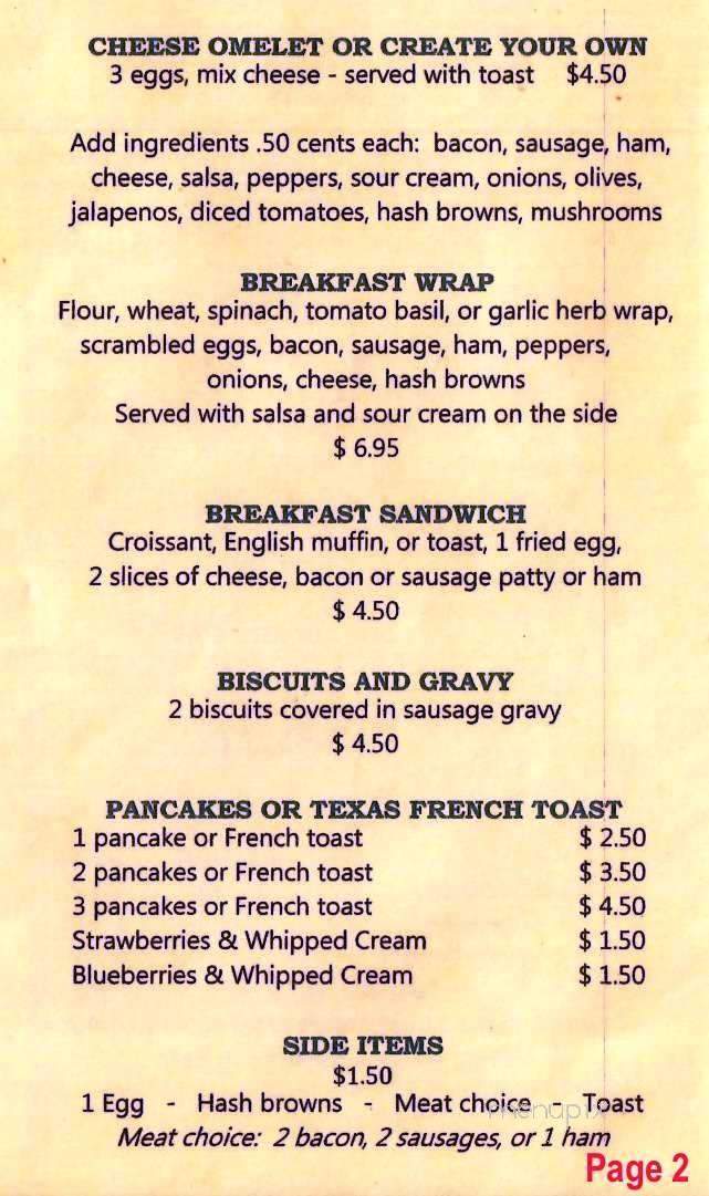 Dauber's Cafe - Little Canada, MN menu_pic