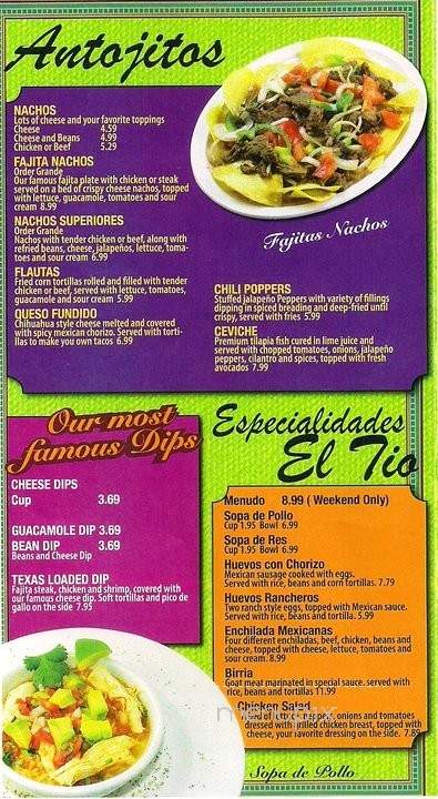 Taqueria El Tio - Fayetteville, NC menu_pic