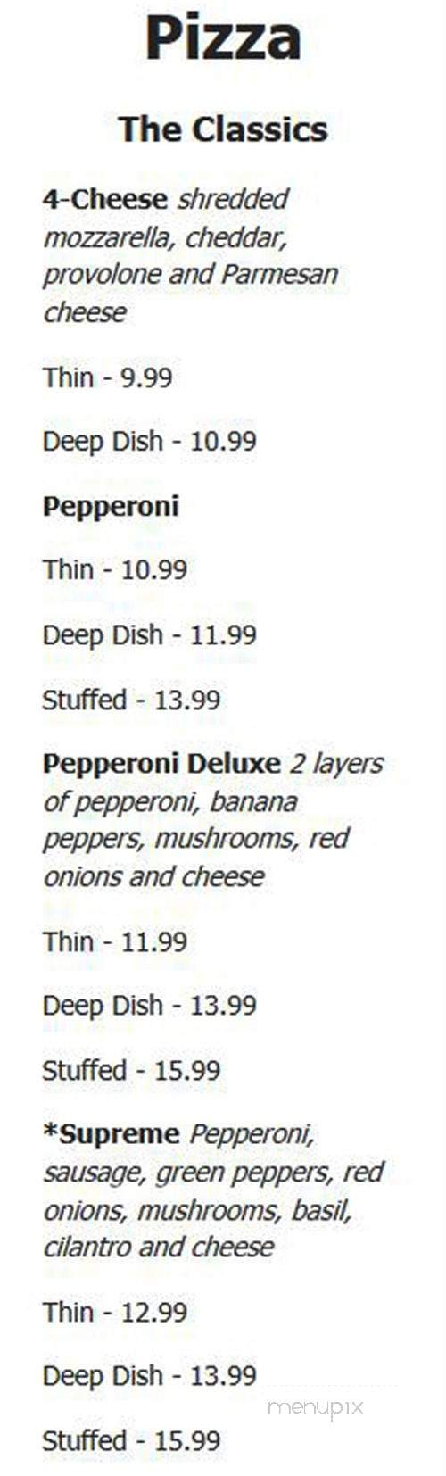 Harry's Tap Room - Dulles, VA menu_pic