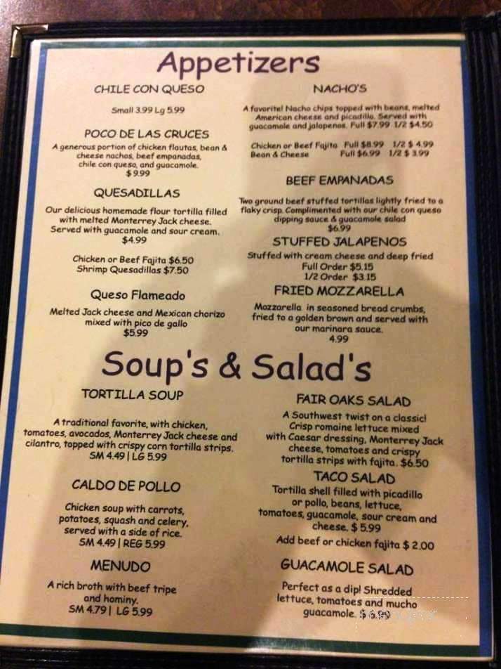 Las Cruces Mexican Restaurant - Fair Oaks Ranch, TX menu_pic